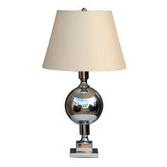 Large French 60's chrome table lamp
