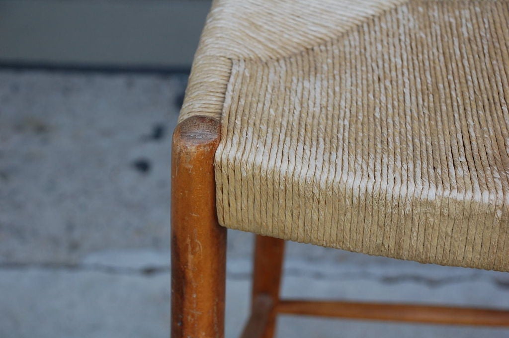 Wood Pair of tall wishbone bar stools