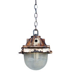 Cast iron and weathered glass industrial light