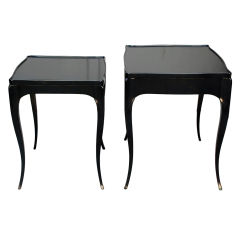 Set of elegant black lacquer nesting tables