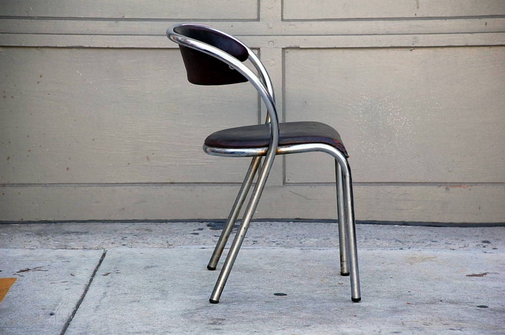 Set of 6 comfortable French modernist chairs For Sale 1