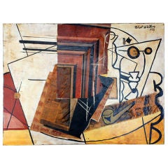 Cubist mixed media oil painting by Robert Wilson 9