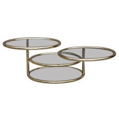 Articulated brass 70's coffee table