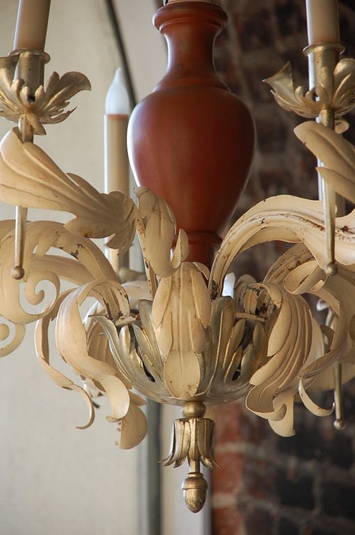 French Neoclassical Tole Chandelier For Sale 2