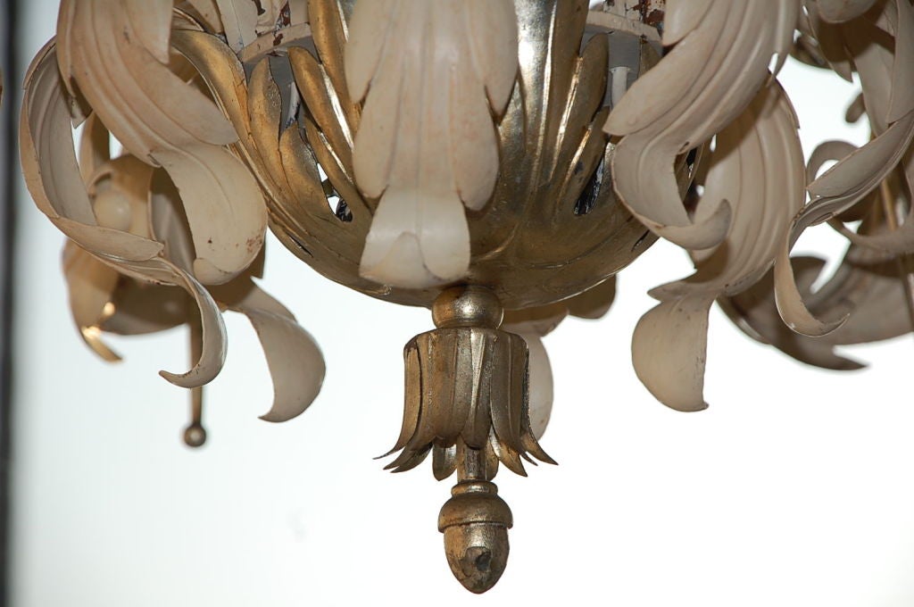 French Neoclassical Tole Chandelier For Sale 3