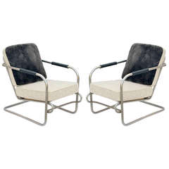 Pair of American Art Deco Armchairs by Gilbert Rohde