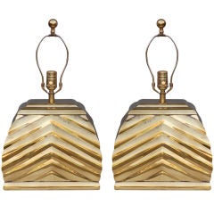 Pair of brass table lamps by Chapman