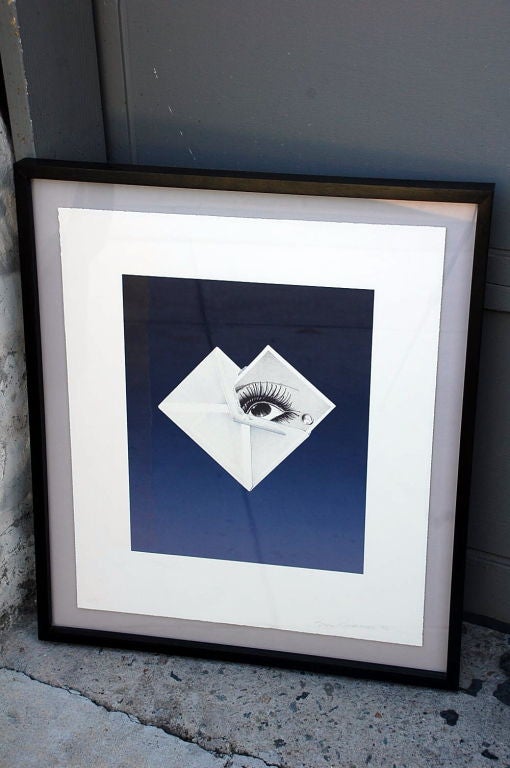 Surrealist framed print by Bruce Richards (American, born 1948):
