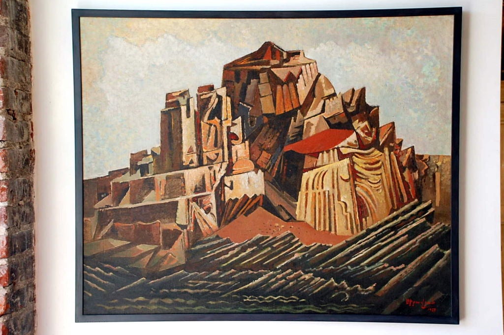 Figurative oil painting (mount Ararat) by Armenian artist Henrik Siravyan. Signed and dated 1989.

Henrik Siravyan (Armenian: December 18, 1928 in Yerevan – March 16, 2001 in Yerevan) was an honoured artist of Armenia.

Biography:

Henrik Siravyan