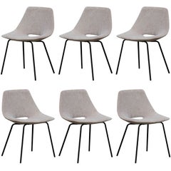 Set of 6 'Tonneau' chairs by Pierre Guariche