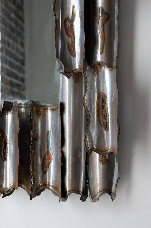 Brutalisme Exceptionnel miroir brutaliste américain en vente