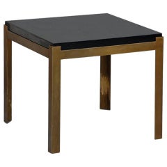 Black lacquer and patinated brass side table