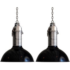 Pair of industrial Philips pendant lights
