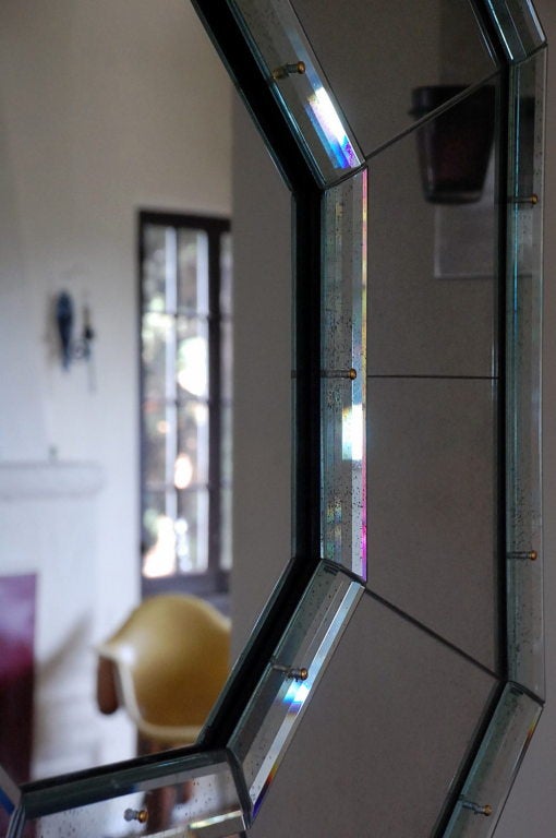 Large 'Octogone' Faceted Mirror by Design Frères In New Condition For Sale In Los Angeles, CA