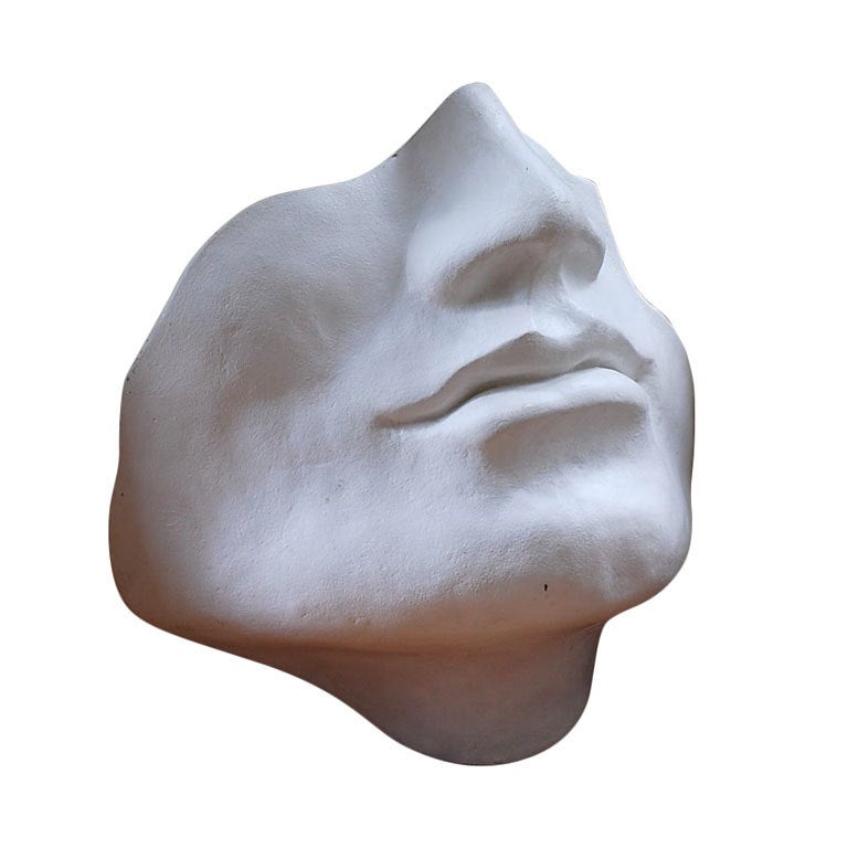 Unusual Large Faux Plaster Face Sculpture