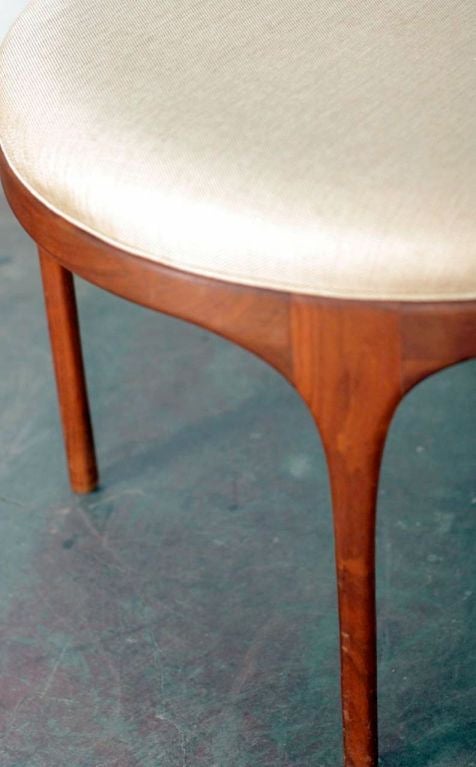 Mid-20th Century Mid-century round teak ottoman / coffee table