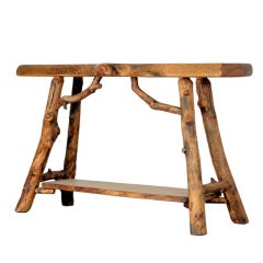 Naturalistic pine console Naturalistic pine console