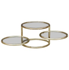 Extendable brass and smoked glass coffee table