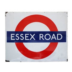 Original enameled London underground subway sign 12