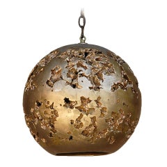 Vintage Gilt plaster globe pendant