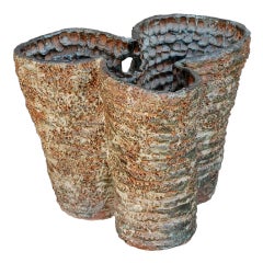 Large Organic Textured Studio Pottery Vase