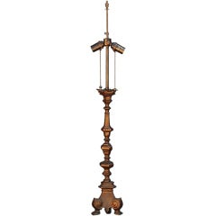 French Gilt Bronze Baroque Style Candlestick Lamp 9