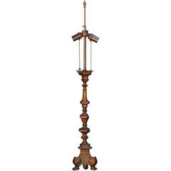 French Gilt Bronze Baroque Style Candlestick Lamp