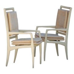 Pair of exceptional bone lacquer armchairs by Vladimir Kagan 12