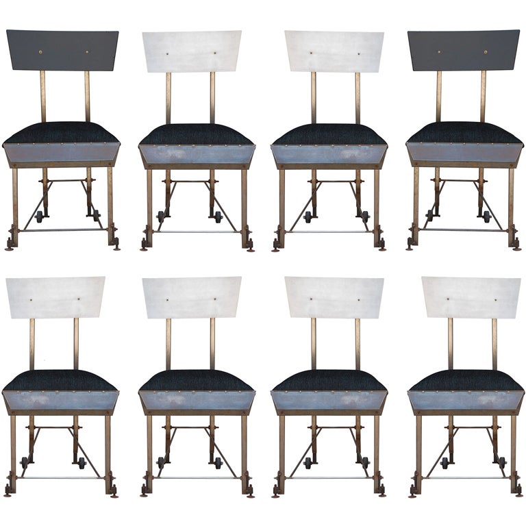 Set von 8 einzigartigen modernistischen Esszimmerstühlen