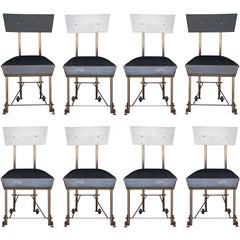 Vintage Set of 8 one-of-a-kind modernist dining chairs