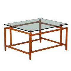 Teak and glass coffee table by Henning Norgaard for Komfort
