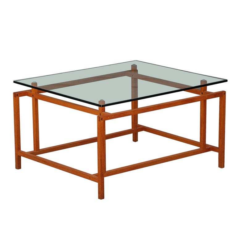 Teak and glass coffee table by Henning for Komfort at 1stDibs