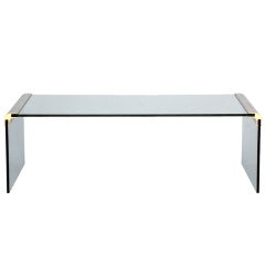 Gilt bronze and glass coffee table by Pace Collection