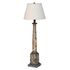 Faux Marble Column Lamp with Custom Pleated Shade 12