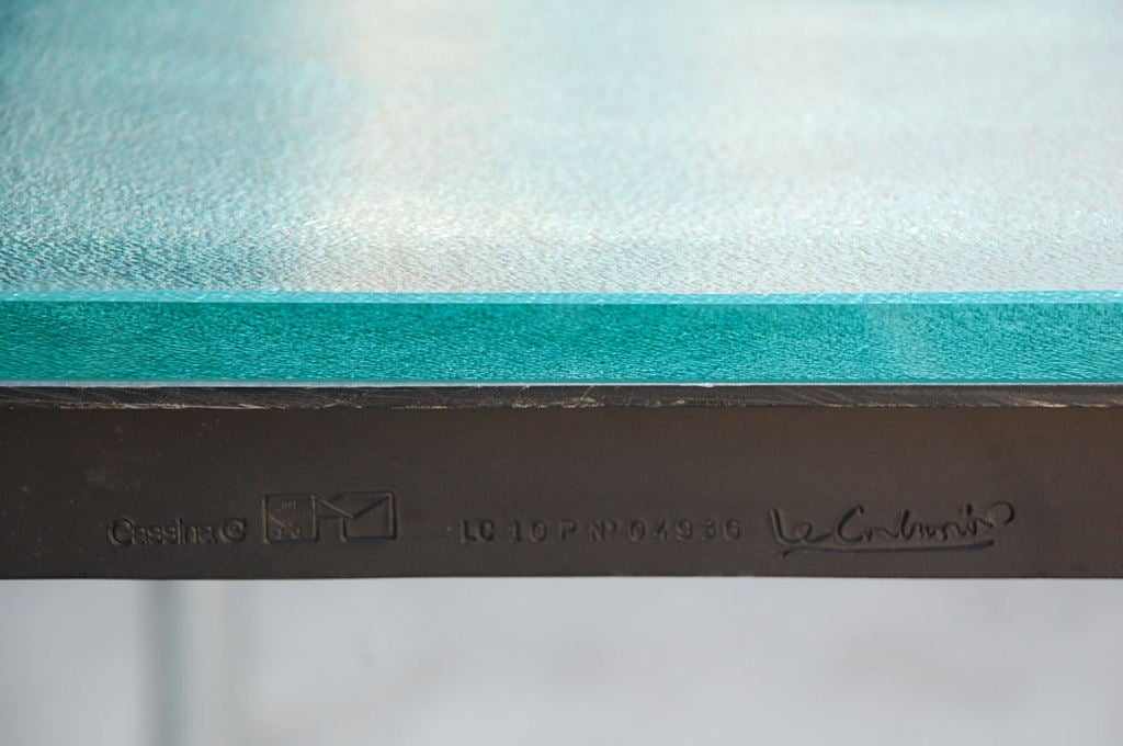 Signed and numbered Le Corbusier Glass Top Desk 2