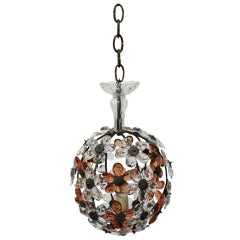 Whimsical French 40s Glass Pendant