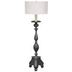 Tall French pewter candelabra floorlamp