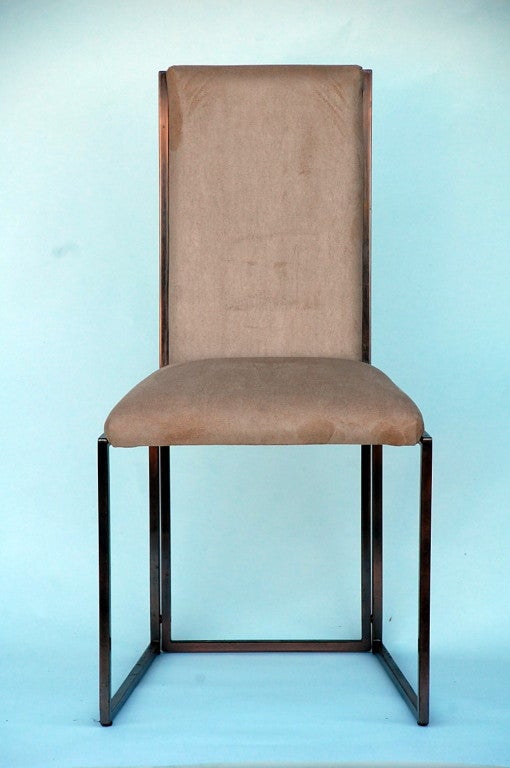 Set of 6 minimalistic French 70's dining chairs