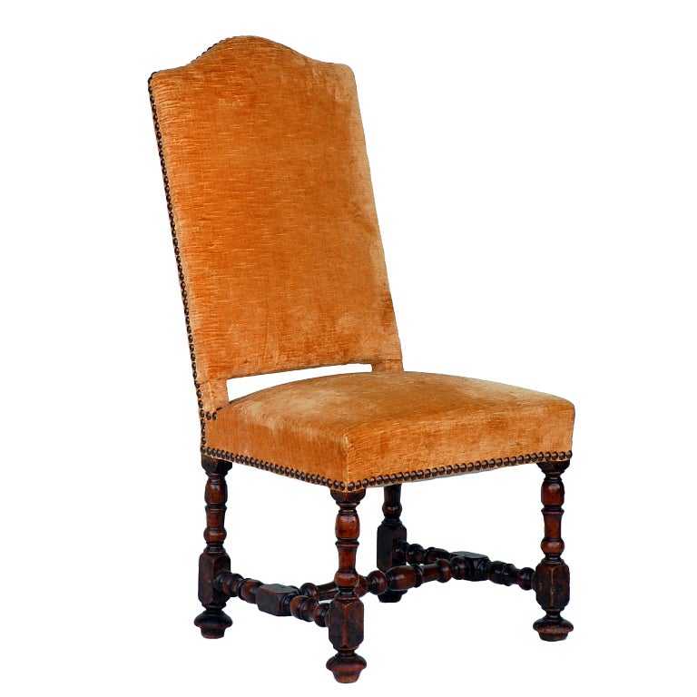 Large Turned Wood Baroque Style Chair For Sale