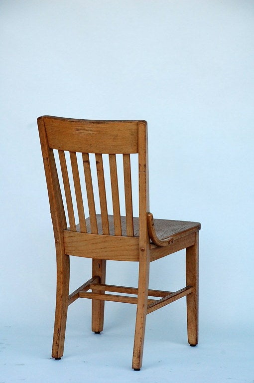 Oak Set of 5 robust and comfortable bleached oak dining chairs
