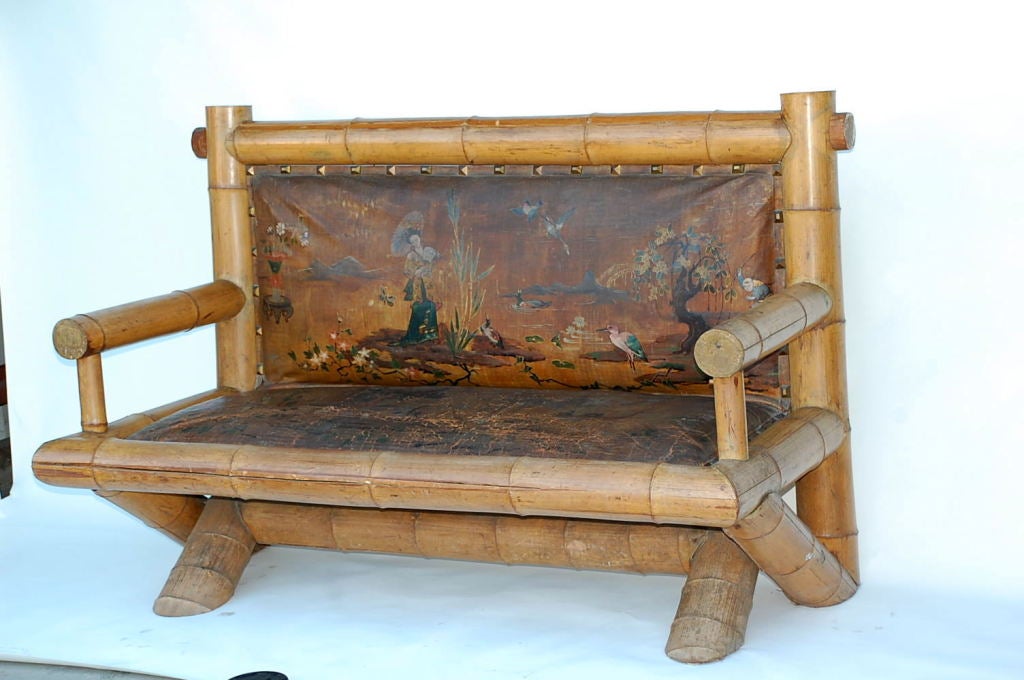 19th Century Exceptional Late 19th century Japanese style bamboo settee