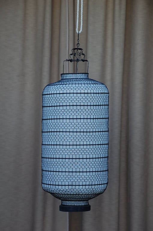 Pair of Wire Mesh and Linen Lanterns. Used in the latest James Bond movie: Skyfall (Macau casino scene).
