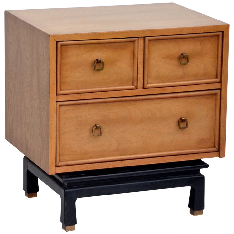 Pair of Bleached Mahogany Night Stand by American of Martinsville