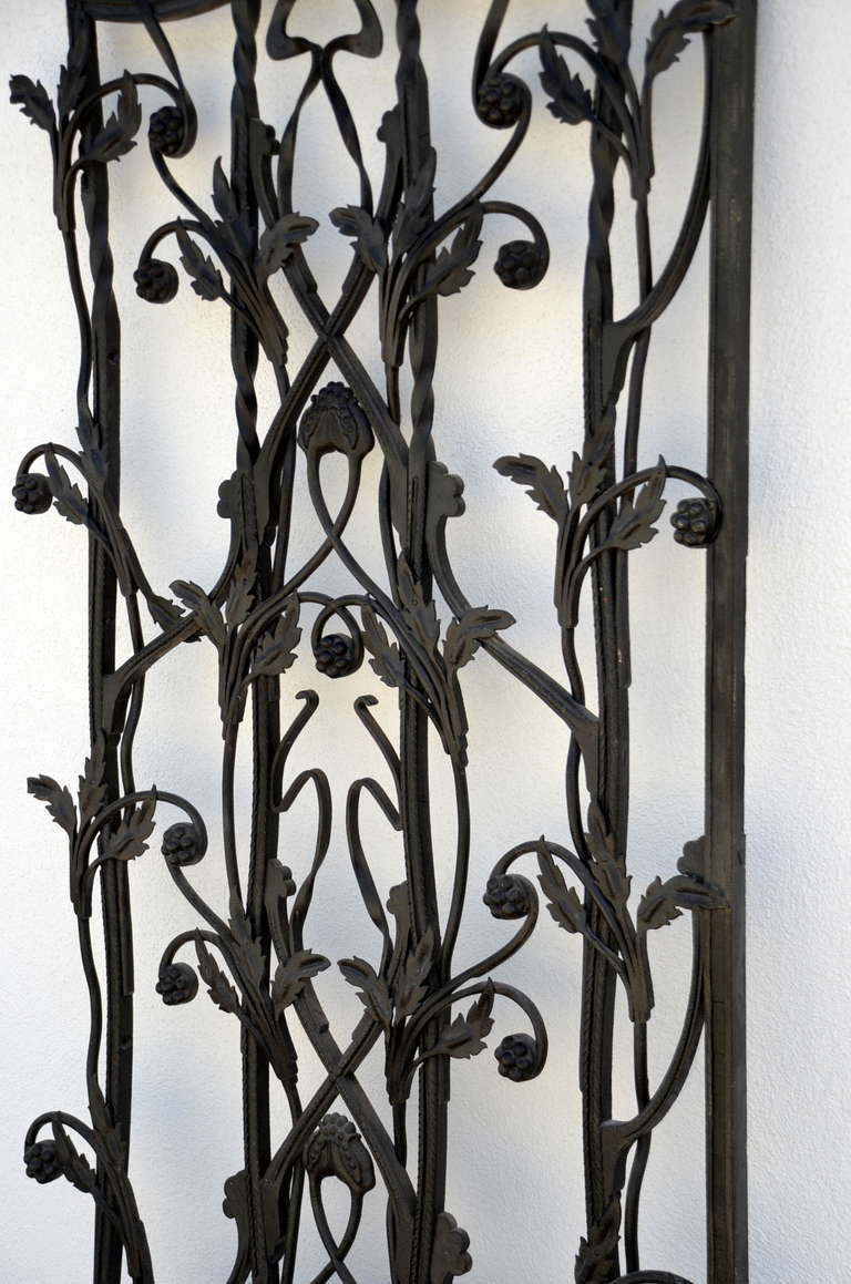 Early 20th Century Wrought Iron Gate in the Style of Antoni Gaudi In Good Condition In Los Angeles, CA