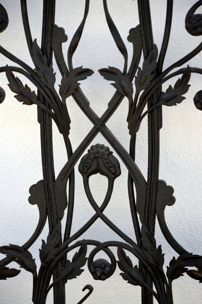 Early 20th Century Wrought Iron Gate in the Style of Antoni Gaudi 1