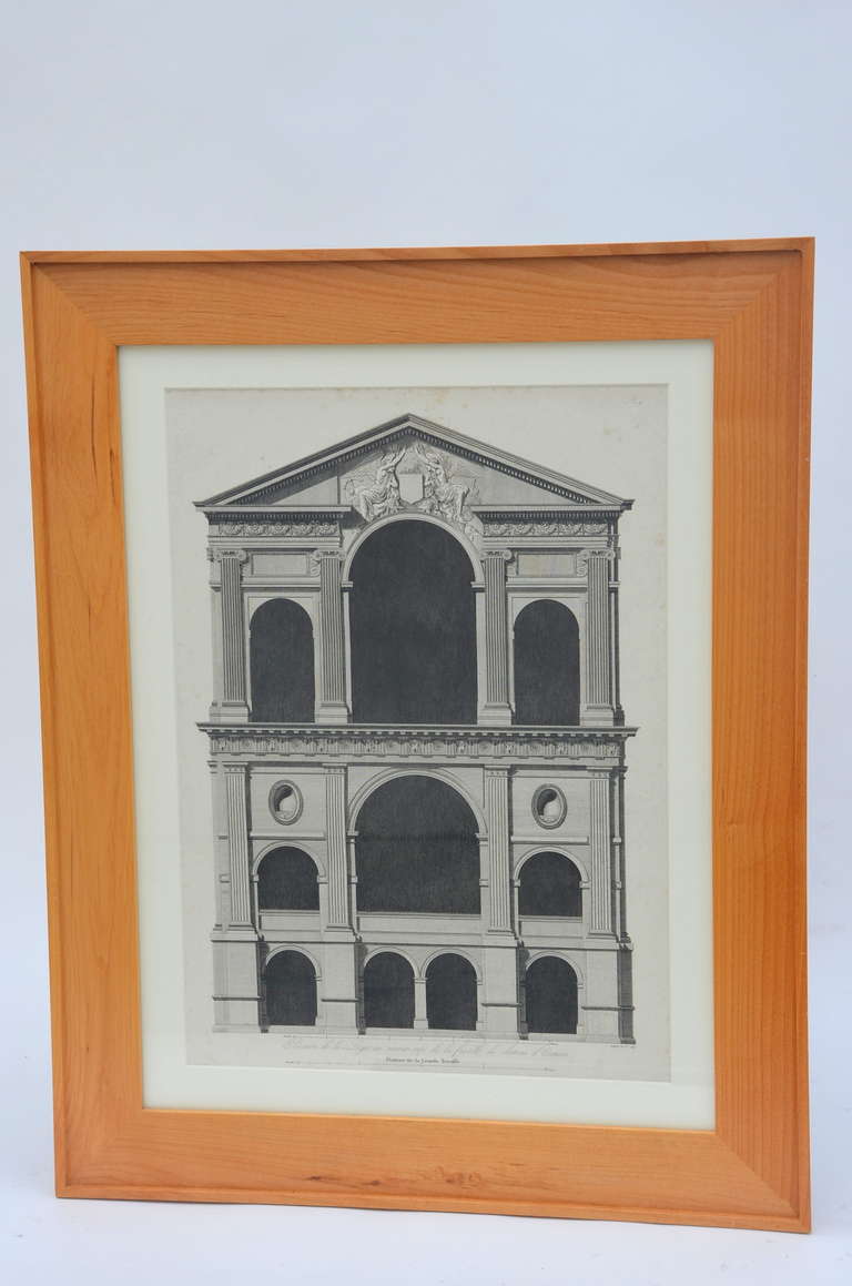 Neoclassico Set di tre stampe architettoniche dell'inizio del XIX secolo di Louis-Pierre Baltard de in vendita