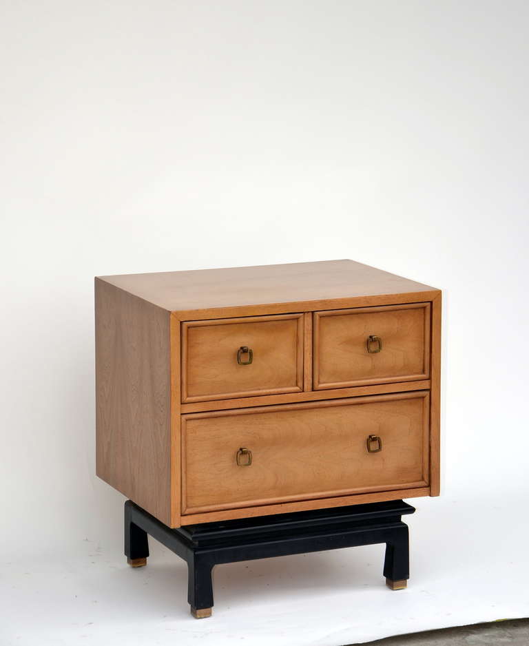 Mid-20th Century Pair of Bleached Mahogany Night Stand by American of Martinsville
