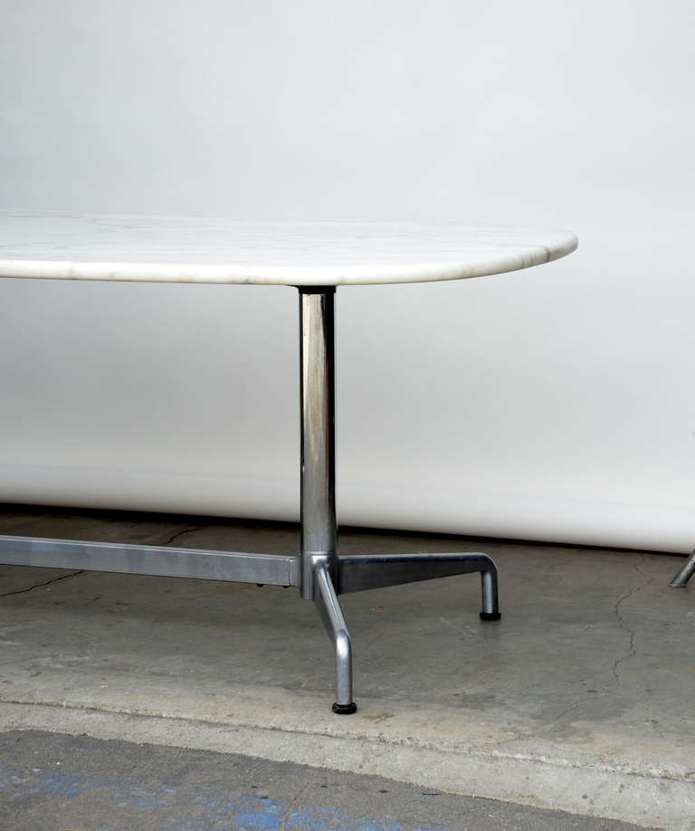 Mid-Century Modern Impressive White Marble Dining / Conference Table by Eames For Herman Miller