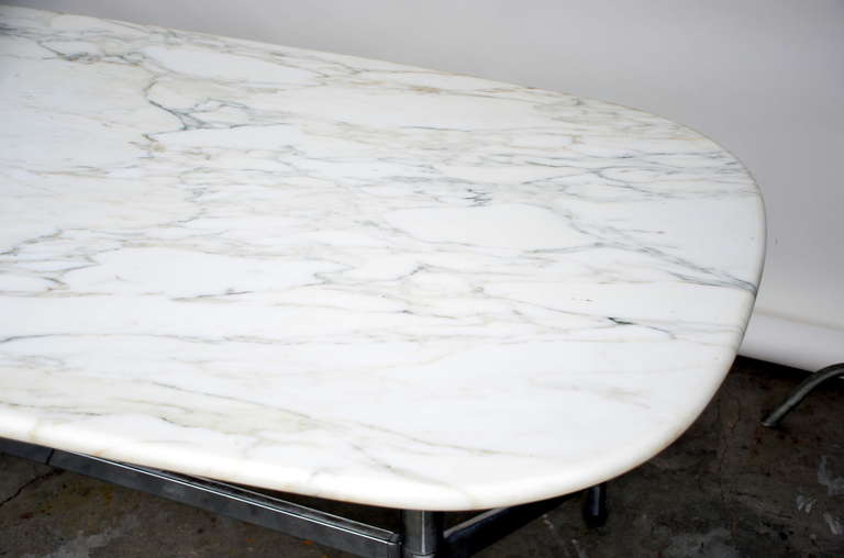 Impressive White Marble Dining / Conference Table by Eames For Herman Miller 1