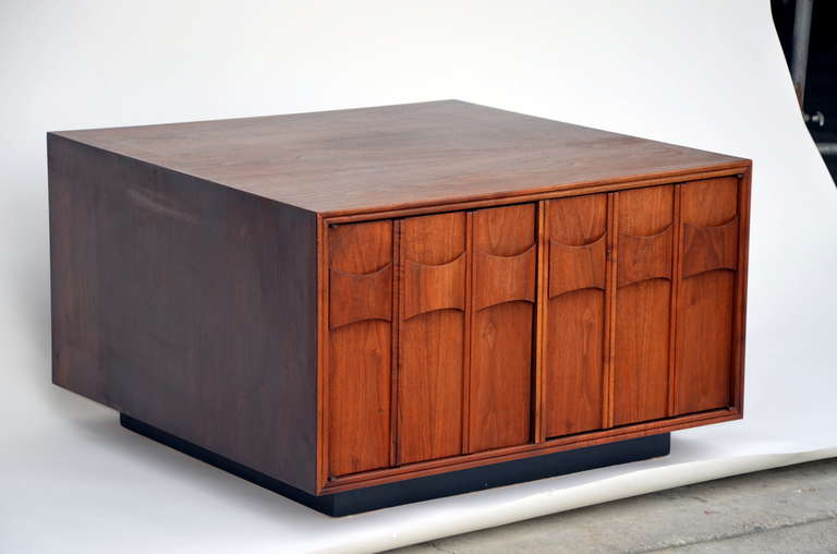 American Rare Carved Walnut Cabinet by Brown Saltman For Sale